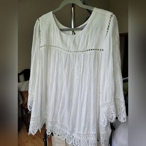 Daniel Rainn White Eyelet Blouse, Size 2X